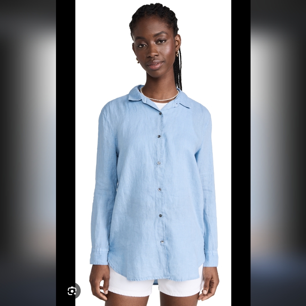 James Perse Lightweight Linen Shirt Delta Pigment- 2 - Picture 2 of 4
